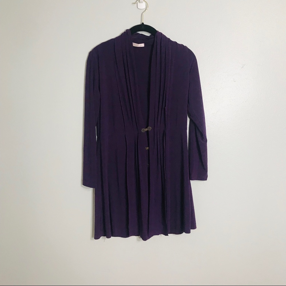 Sharon Max No Wrinkle Purple Boho Duster One Size